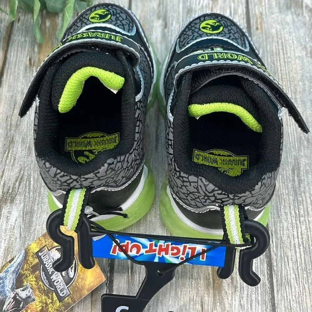 Jurassic World Baby Boys Athletic Light-up Sneaker Shoes Size 5